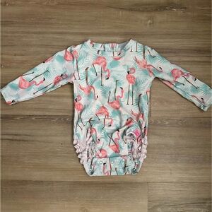 Ruffle Butts Tropical Flamingo Baby Shorts